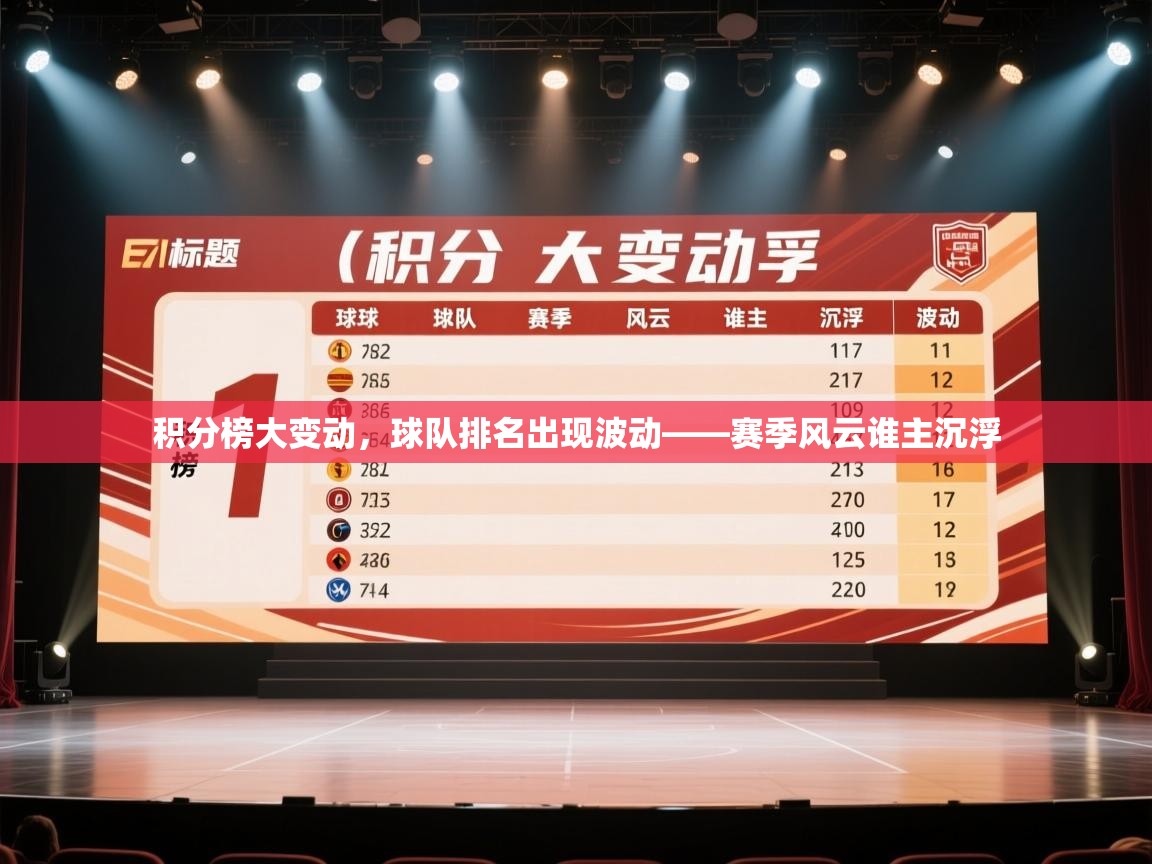 开云官网-积分榜大变动，球队排名出现波动——赛季风云谁主沉浮  第2张