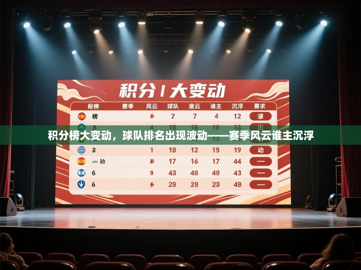 开云官网-积分榜大变动，球队排名出现波动——赛季风云谁主沉浮  第3张